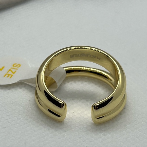 Loren Stewart x Curateur Deux Open Band Gold Plated Ring size 7 New - Picture 3 of 5